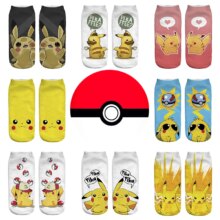 Kawaii Pokemon Pikachu Cartoon Printed Short Socks Kawaii Pokemon Pikachu Cartoon Printed Short Socks