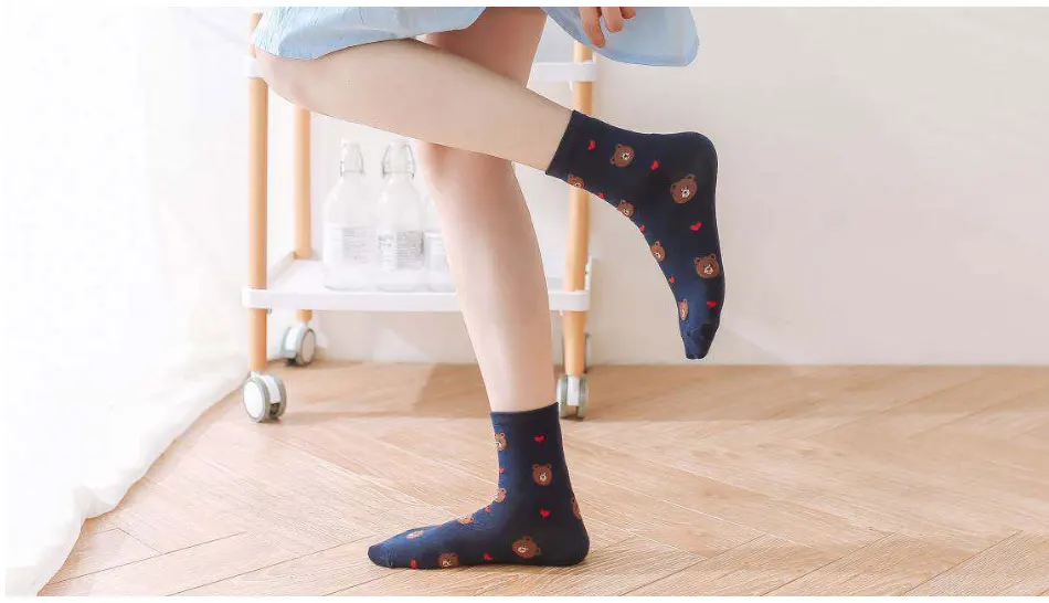 Animal Printed Kawaii Cartoon Harajuku Heart Cool Fashion Socks