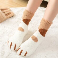 Animal Claws Coral Velvet Thick Striped Warm Short Socks Animal Claws Coral Velvet Thick Striped Warm Short Socks