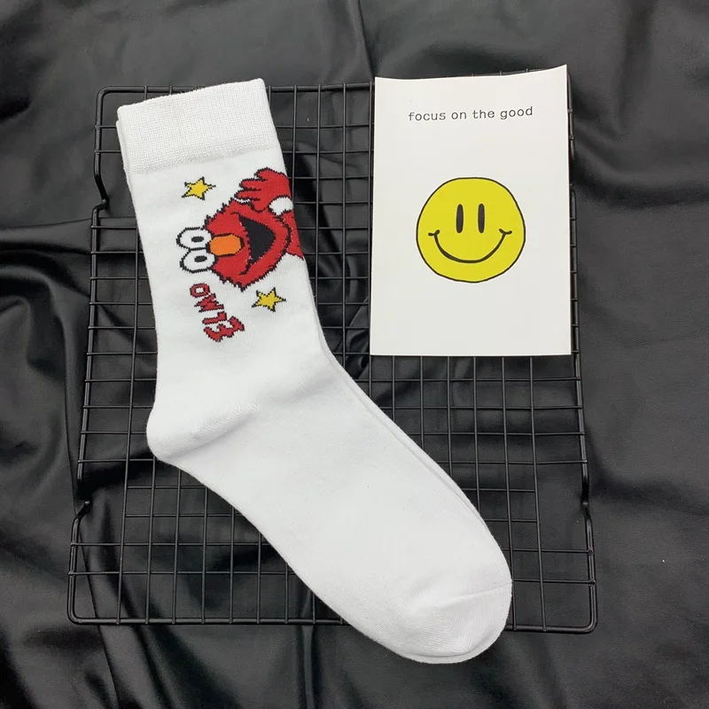 Kawaii Cartoon Elmo Cookie Monster Comfortable Cotton Socks