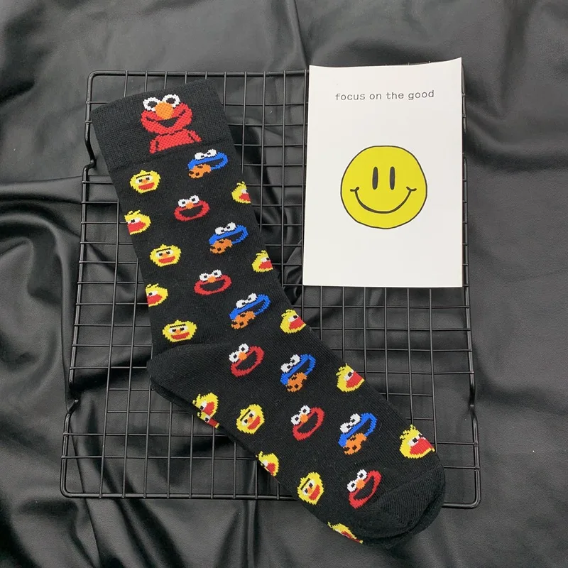 Kawaii Cartoon Elmo Cookie Monster Comfortable Cotton Socks