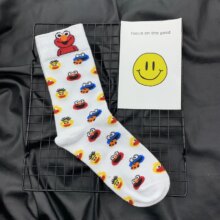 Kawaii Cartoon Elmo Cookie Monster Comfortable Cotton Socks Kawaii Cartoon Elmo Cookie Monster Comfortable Cotton Socks