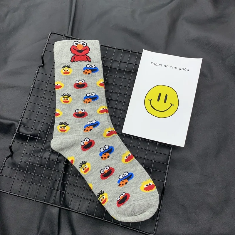 Kawaii Cartoon Elmo Cookie Monster Comfortable Cotton Socks