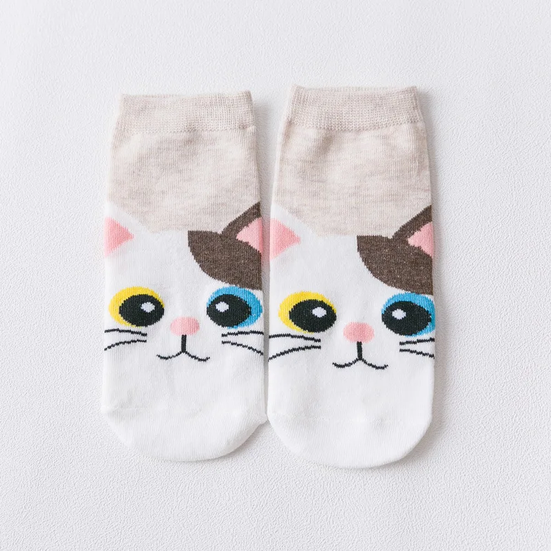 5 Pairs Kawaii Cartoon Funny Cat Duck Owl Breathable Ankle Socks