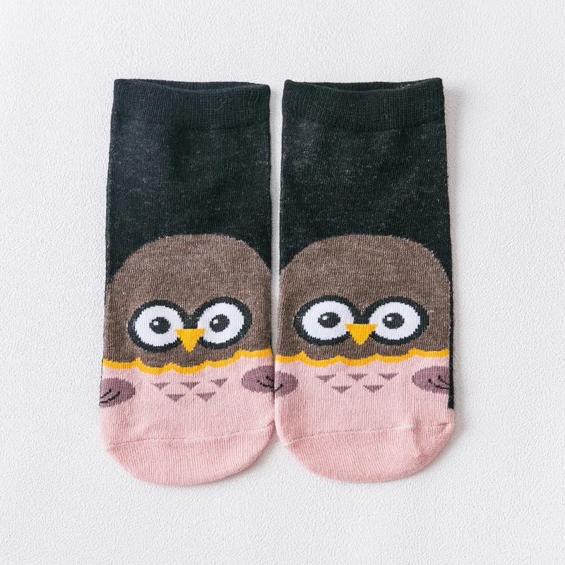 5 Pairs Kawaii Cartoon Funny Cat Duck Owl Breathable Ankle Socks