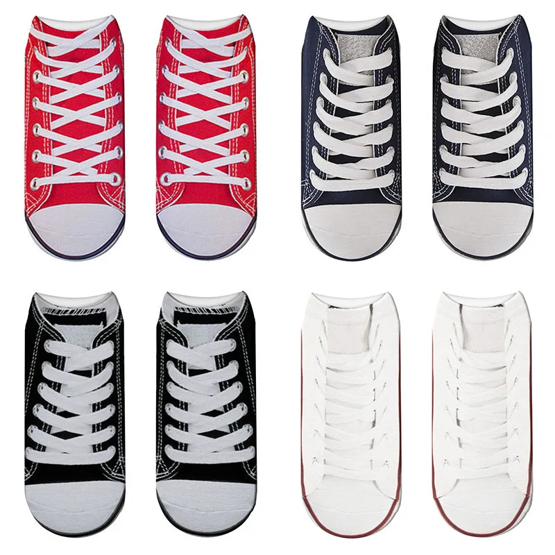 Hot 3D Printed Funny Skeleton Skull & Canvas Shoe Socks