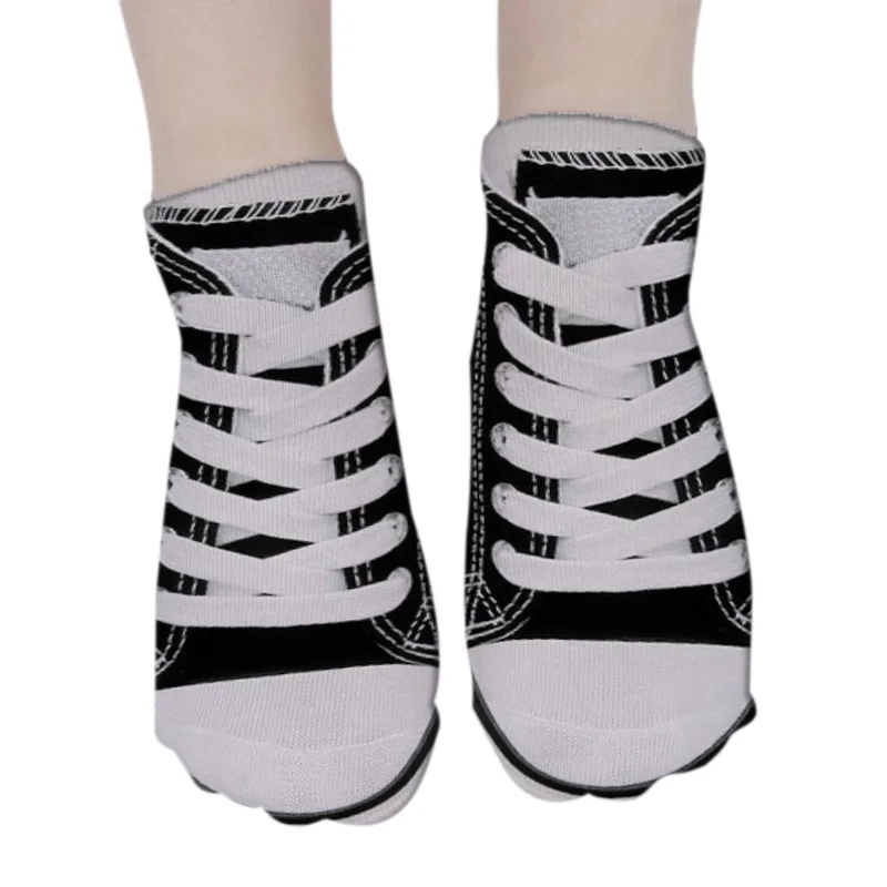 Hot 3D Printed Funny Skeleton Skull & Canvas Shoe Socks