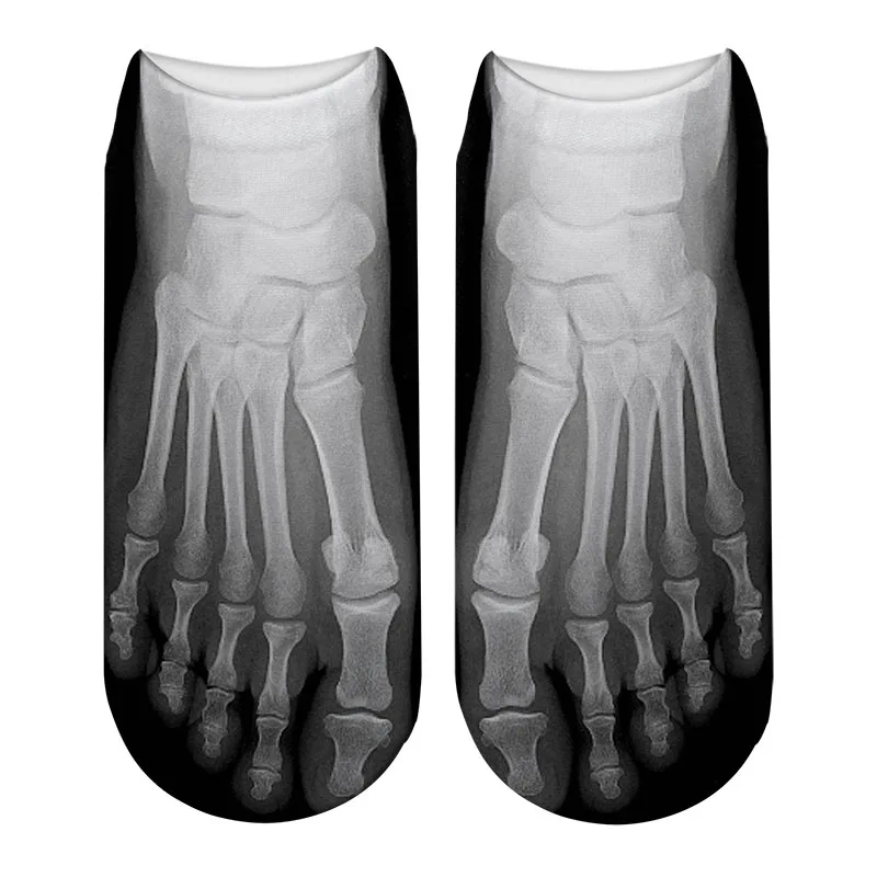 Hot 3D Printed Funny Skeleton Skull & Canvas Shoe Socks