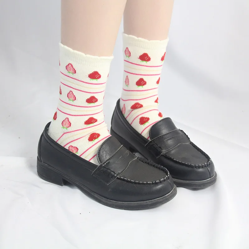 Lovely Sweet Strawberry Cotton Socks