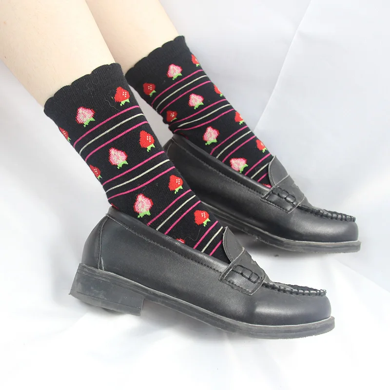 Lovely Sweet Strawberry Cotton Socks