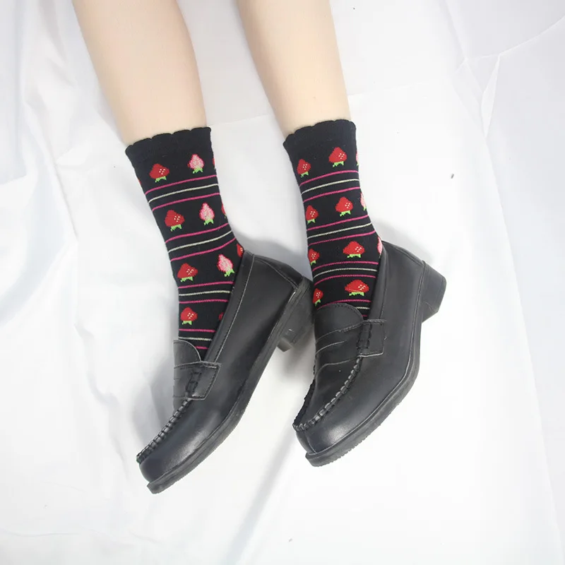 Lovely Sweet Strawberry Cotton Socks