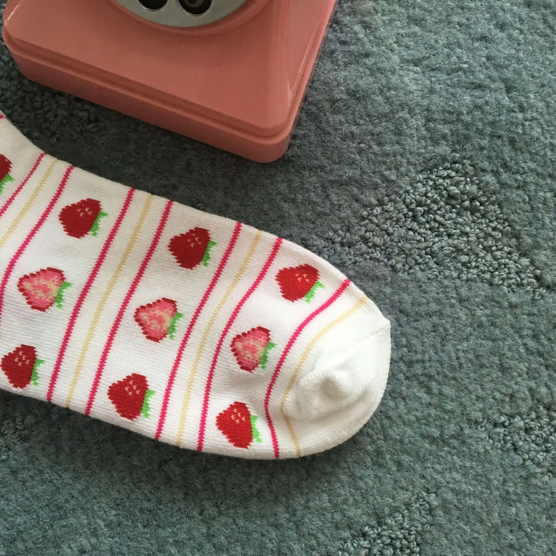 Lovely Sweet Strawberry Cotton Socks