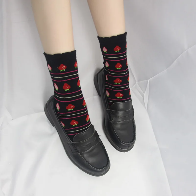 Lovely Sweet Strawberry Cotton Socks