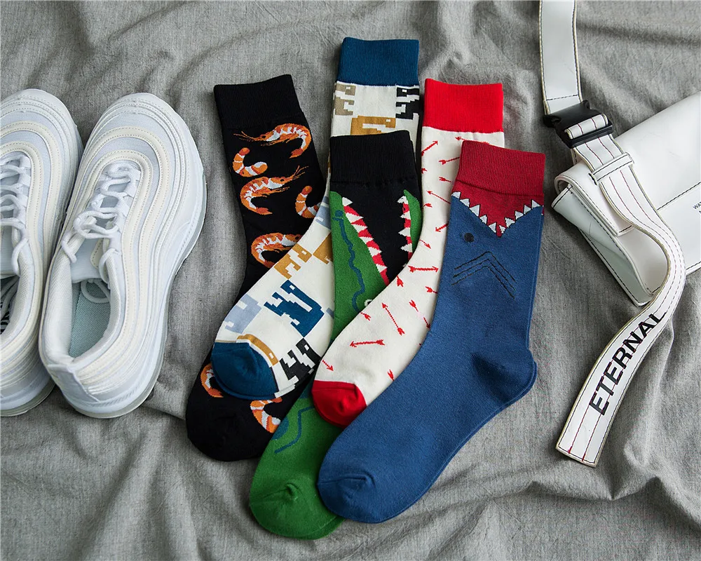 Kawaii Crocodile Whale Printing Pattern Art Socks