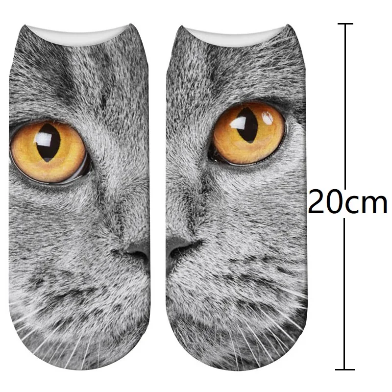 Kawaii Cat 3D Printed Low Cut Ankle Socks