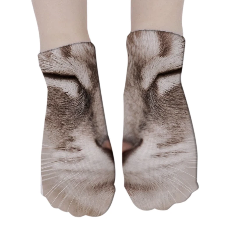 Kawaii Cat 3D Printed Low Cut Ankle Socks