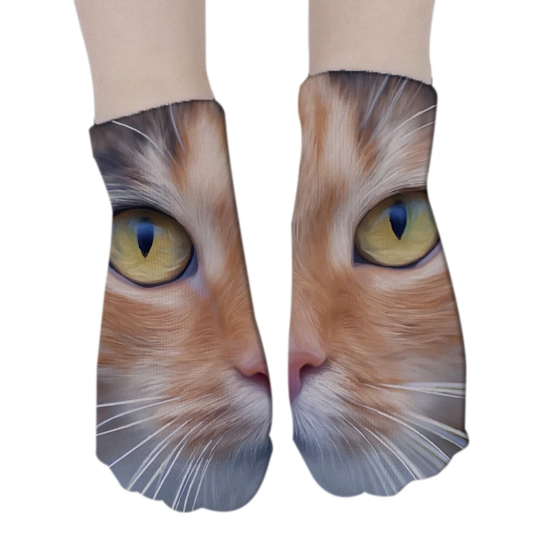 Kawaii Cat 3D Printed Low Cut Ankle Socks