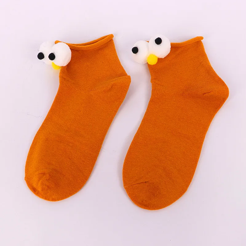 Big Eyes Patterned Candy Colors Cartoon Funny Socks