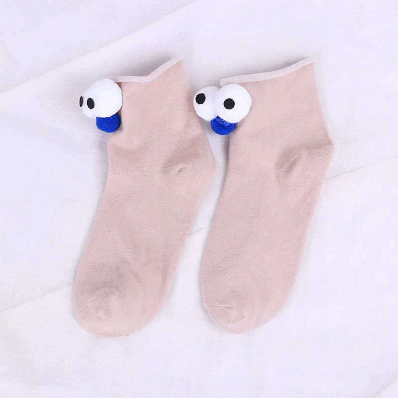Big Eyes Patterned Candy Colors Cartoon Funny Socks