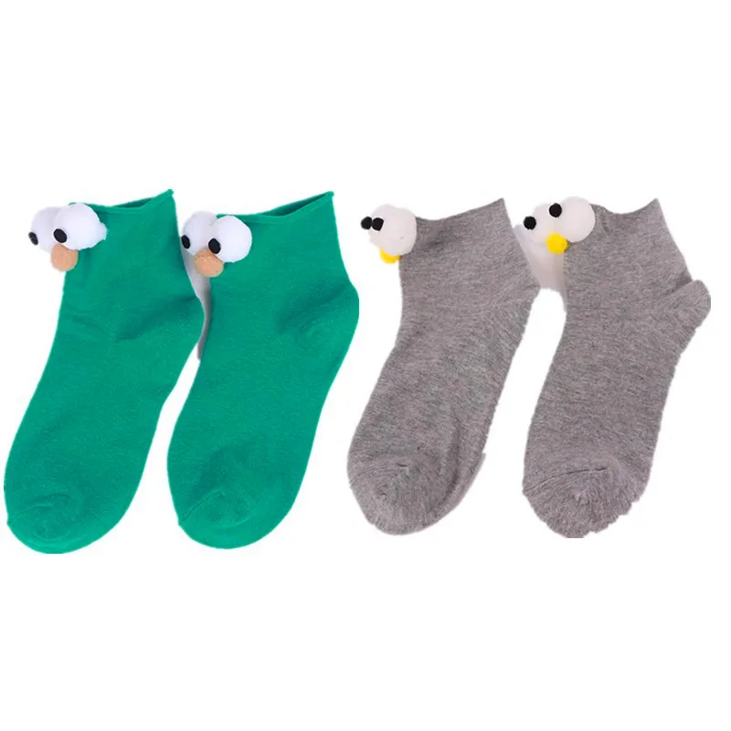 Big Eyes Patterned Candy Colors Cartoon Funny Socks