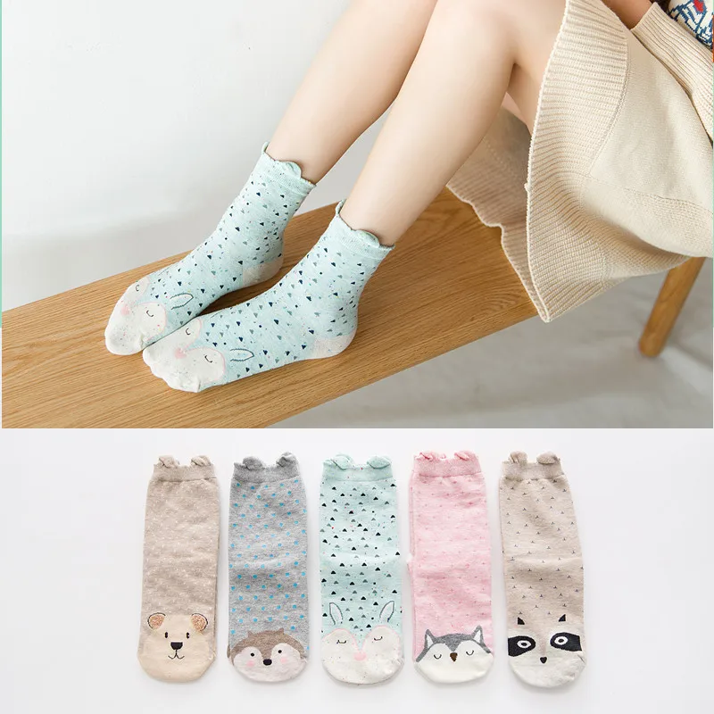 3D Cartoon With Ears Warm Colorful Socks