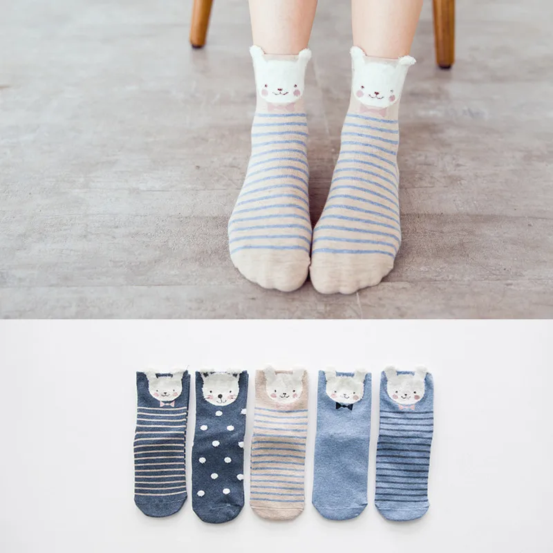 3D Cartoon With Ears Warm Colorful Socks