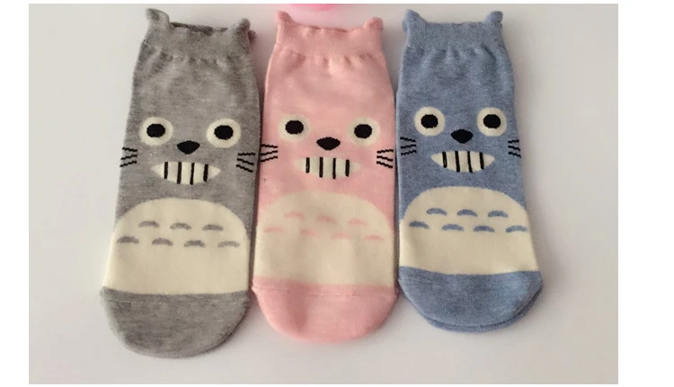 3 Pairs Kawaii Cartoon Totoro Casual Short Socks