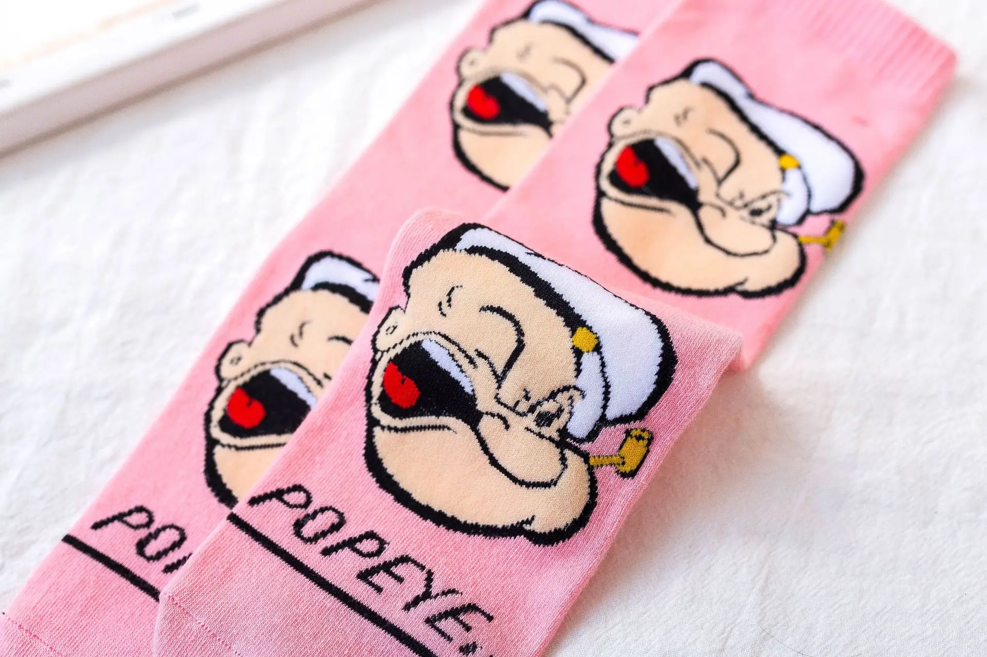 Spinach Popeye Olive Cartoon Kawaii Short Socks