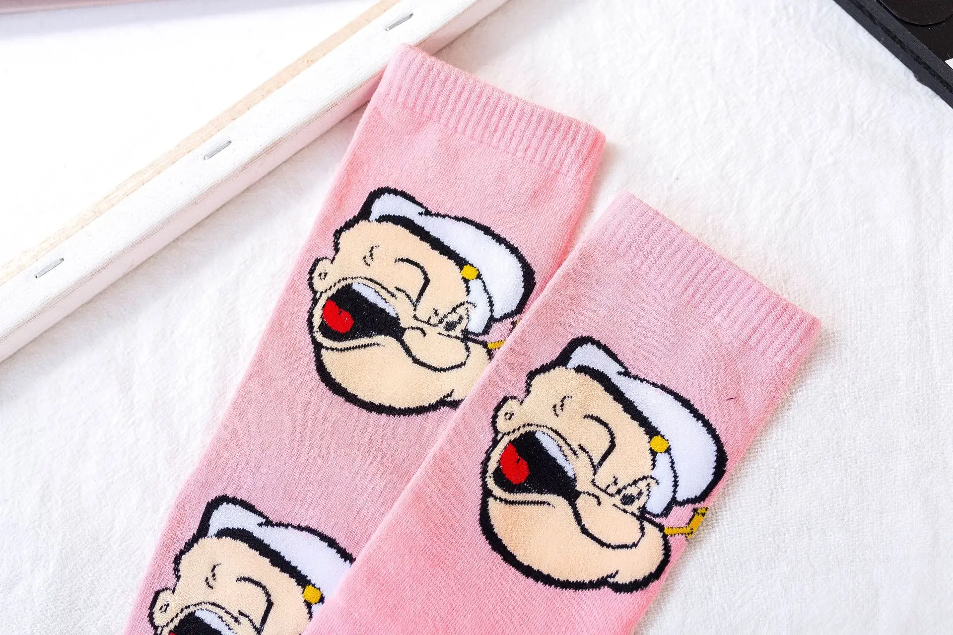 Spinach Popeye Olive Cartoon Kawaii Short Socks