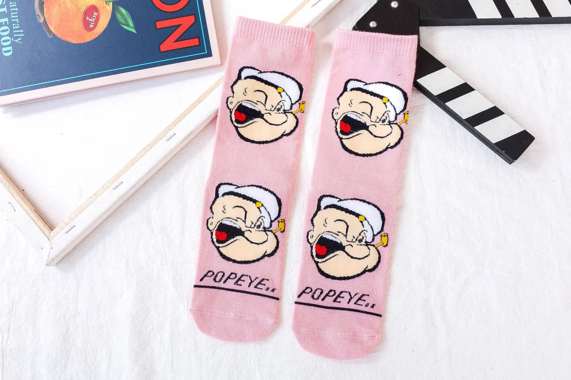 Spinach Popeye Olive Cartoon Kawaii Short Socks