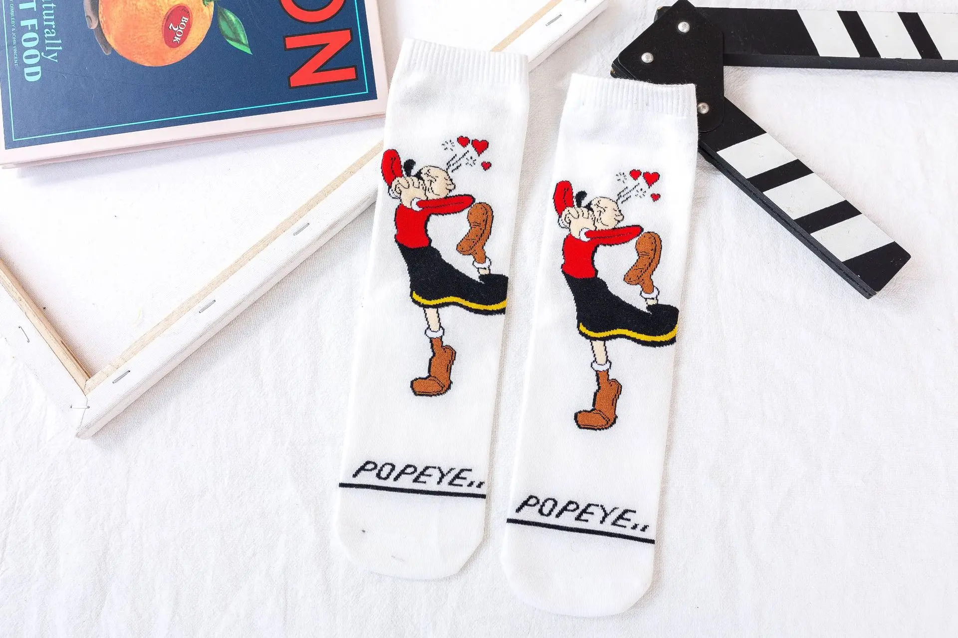 Spinach Popeye Olive Cartoon Kawaii Short Socks