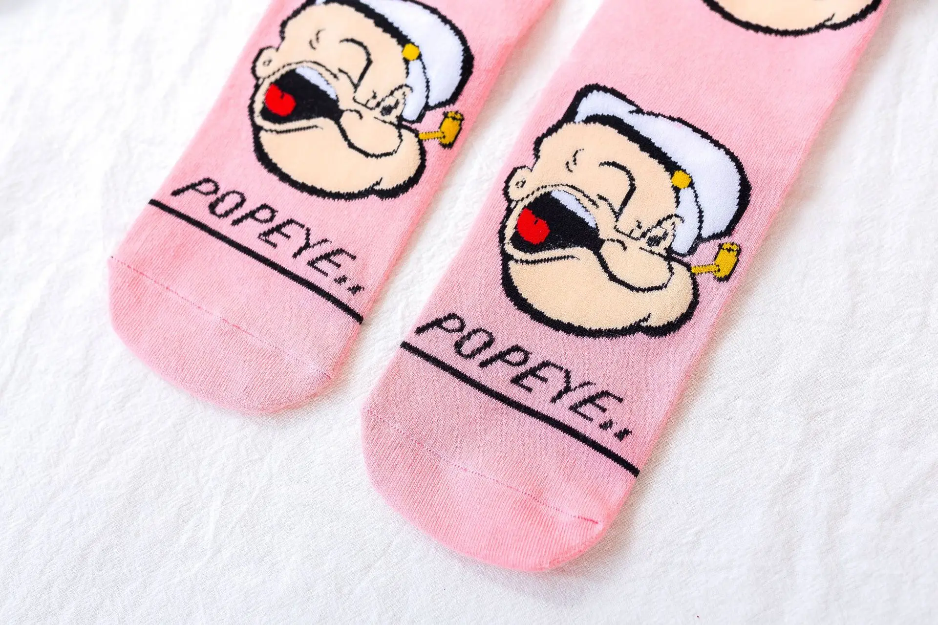 Spinach Popeye Olive Cartoon Kawaii Short Socks