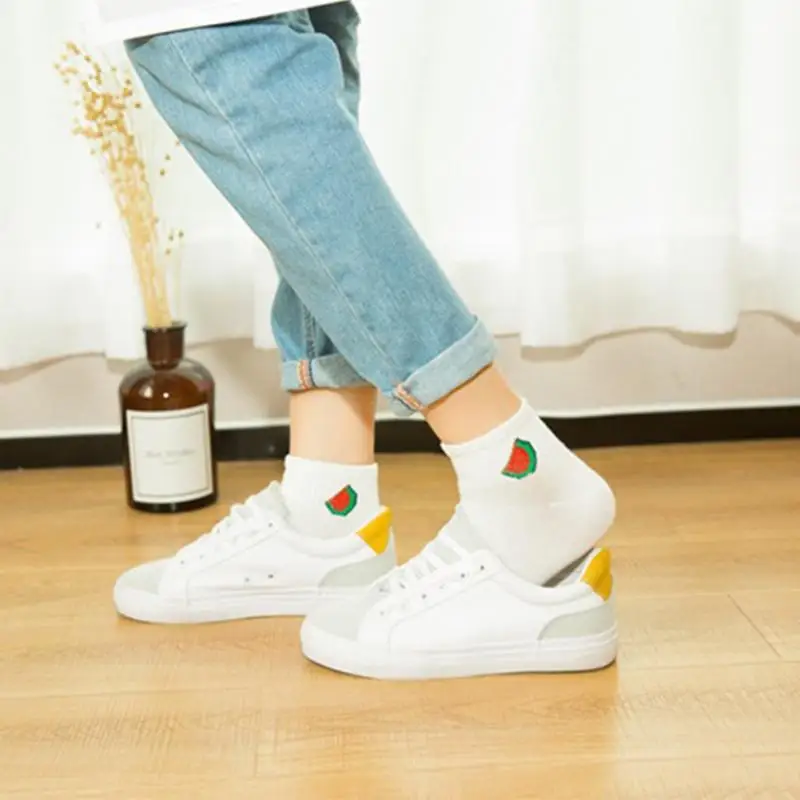 Kawaii Breathable & Comfortable Fruit White Ankle Socks