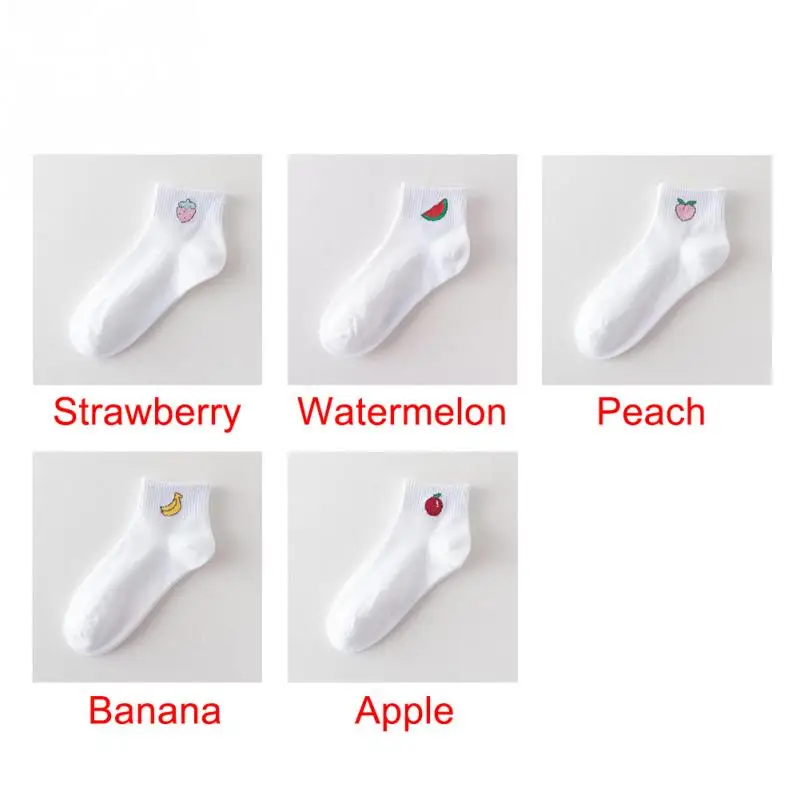 Kawaii Breathable & Comfortable Fruit White Ankle Socks