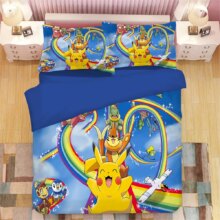 Kawaii Pokemon Pikachu 3D Cartoon Duvet Cover Bedding Set Kawaii Pokemon Pikachu 3D Cartoon Duvet Cover Bedding Set