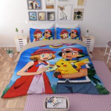 Kawaii Pokemon Pikachu 3D Cartoon Duvet Cover Bedding Set Kawaii Pokemon Pikachu 3D Cartoon Duvet Cover Bedding Set