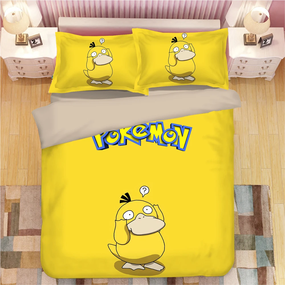 Cartoon Pokemon Pikachu Print Duvet Cover Bedclothes