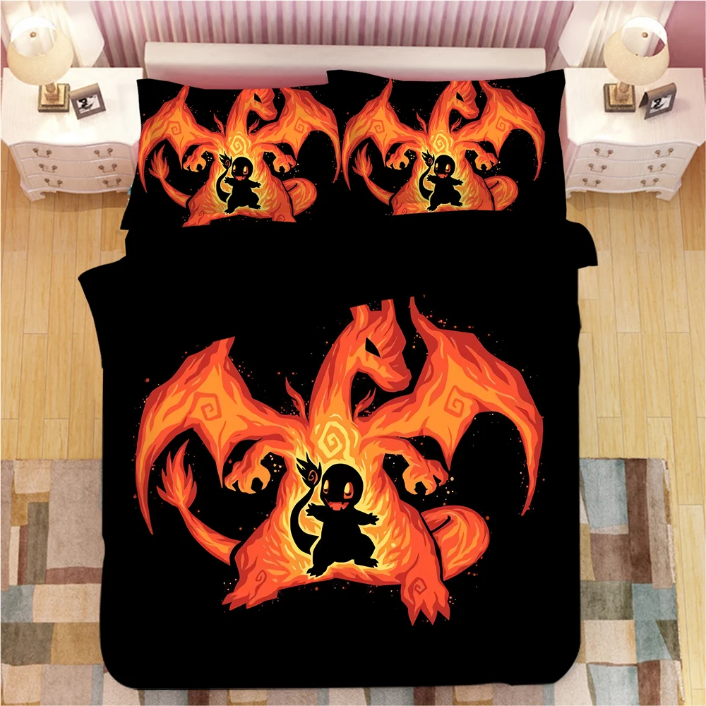 Cartoon Pokemon Pikachu Print Duvet Cover Bedclothes