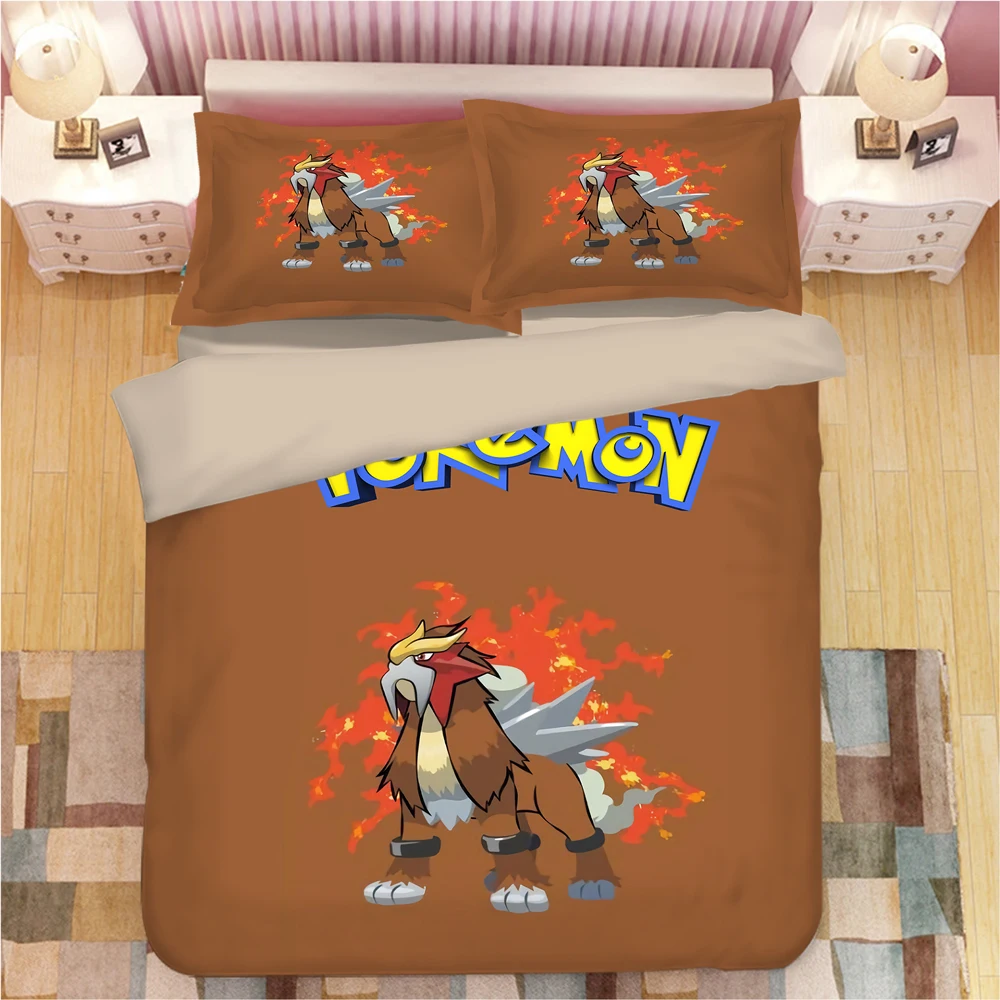 Cartoon Pokemon Pikachu Print Duvet Cover Bedclothes