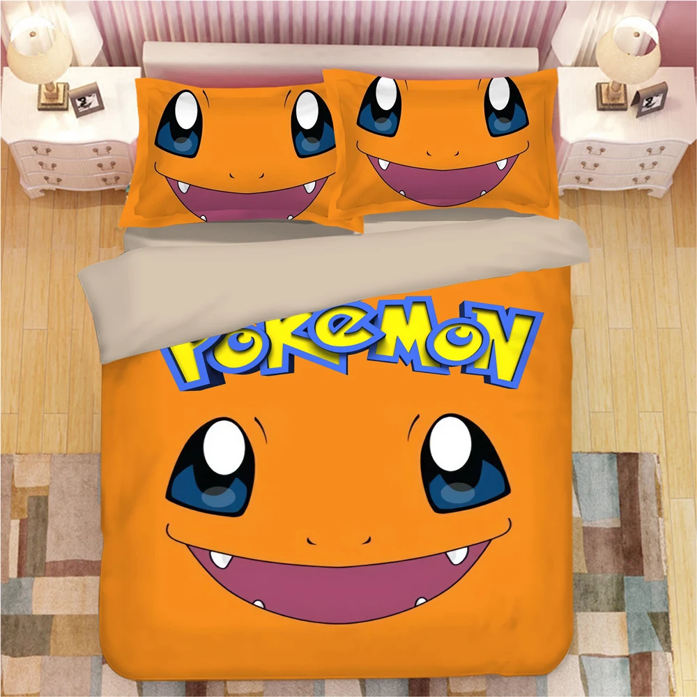 Cartoon Pokemon Pikachu Print Duvet Cover Bedclothes