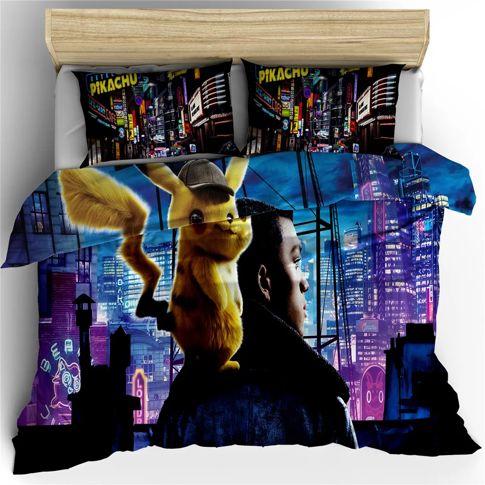 Kawaii Pokemon Cartoon Linen Bedding Set Kawaii Pokemon Cartoon Linen Bedding Set