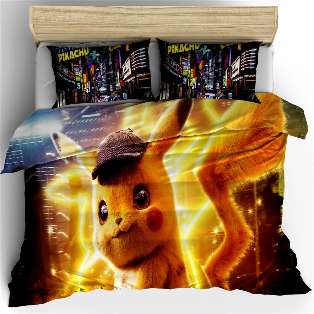Kawaii Pokemon Cartoon Linen Bedding Set Kawaii Pokemon Cartoon Linen Bedding Set