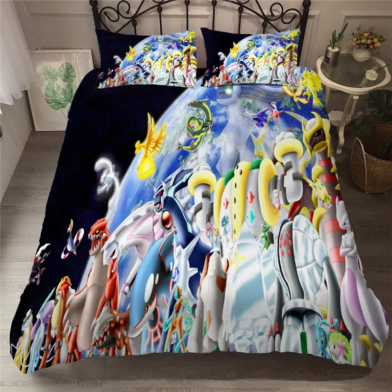 Kawaii Pokemon Cartoon Linen Bedding Set Kawaii Pokemon Cartoon Linen Bedding Set