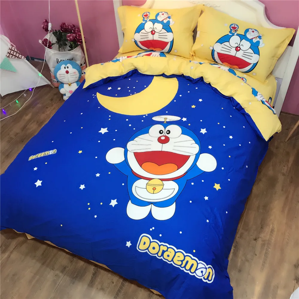 Cartoon Doraemon Duvet With Soft Kawaii Pillow Cases