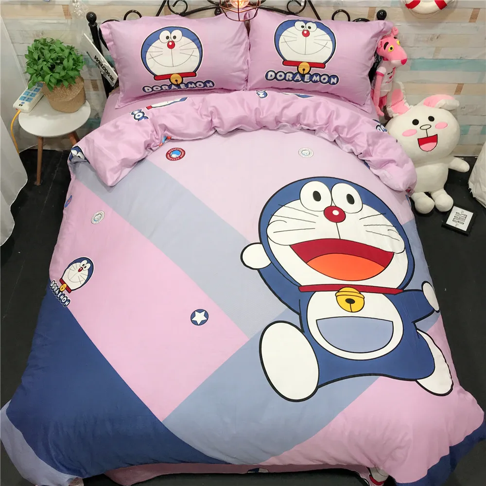 Cartoon Doraemon Duvet With Soft Kawaii Pillow Cases