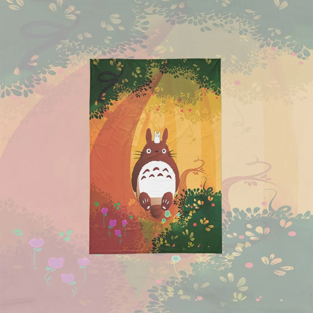 Cartoon Totoro Duvet Cover Linen Bedding Set