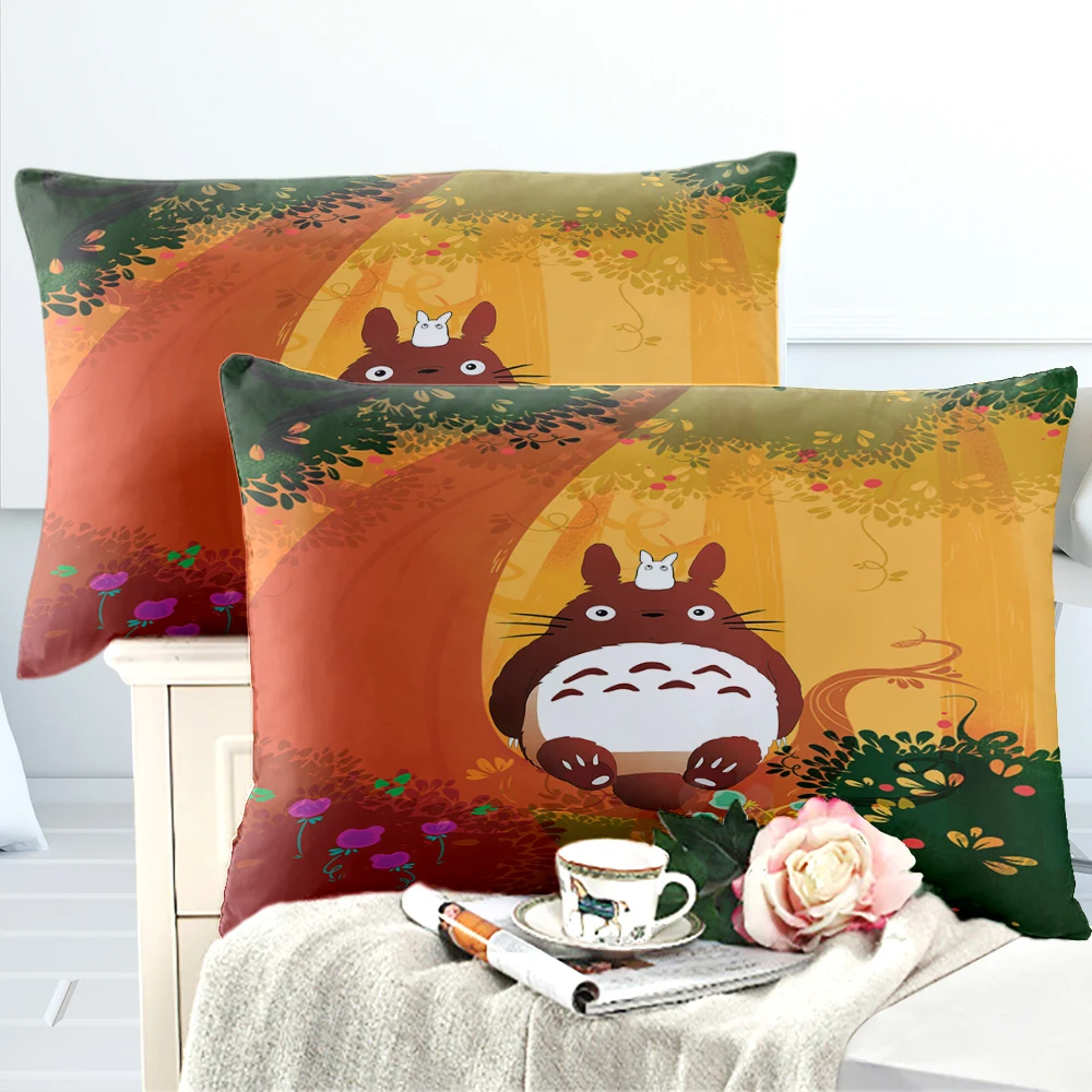 Cartoon Totoro Duvet Cover Linen Bedding Set