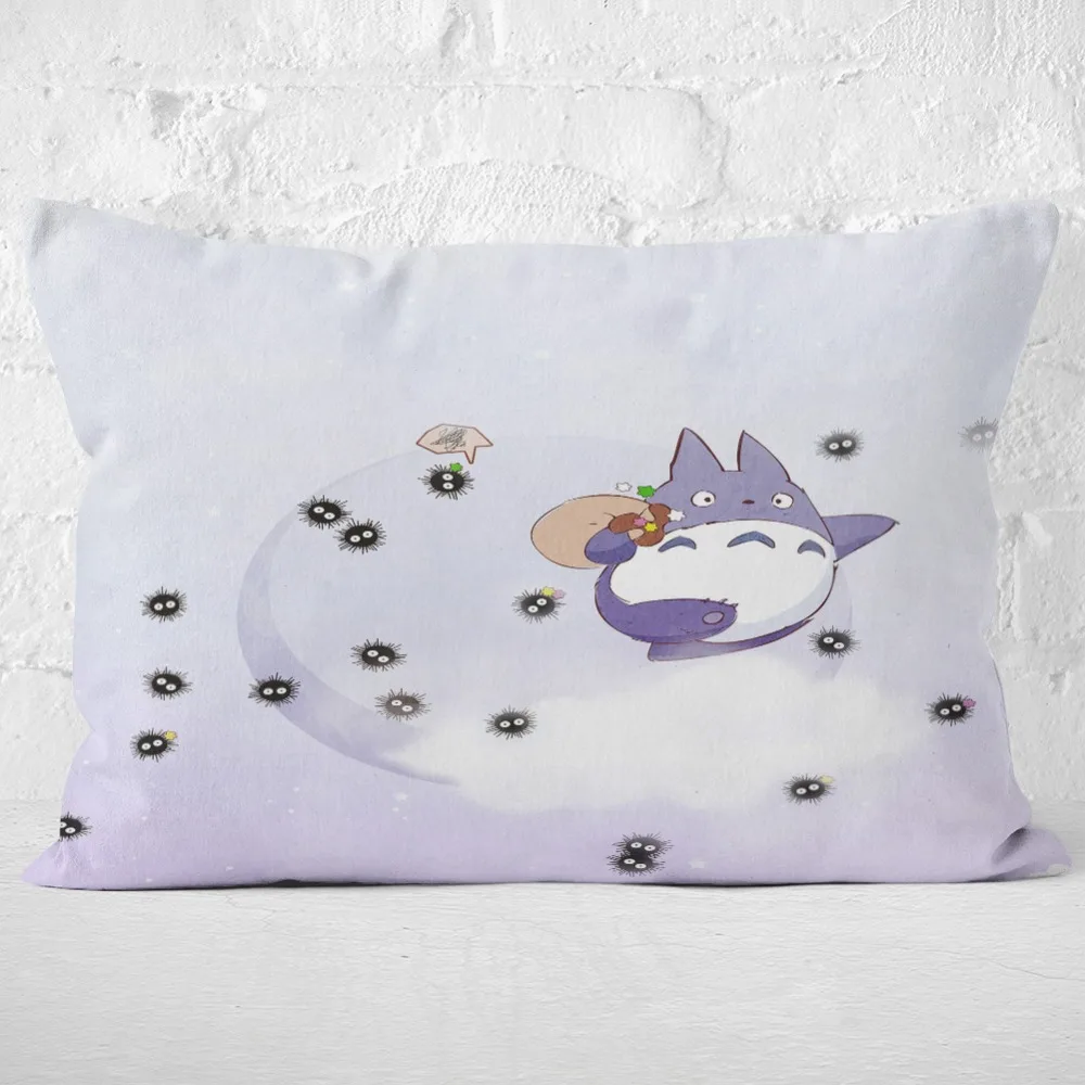 Totoro Cartoon Duvet Cover Linen Bedding Set With Pillowcases