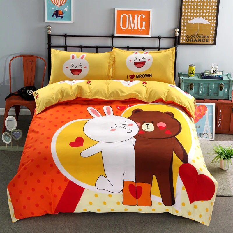 Cartoon Soft Cotton Duvet Cover Bedding Set