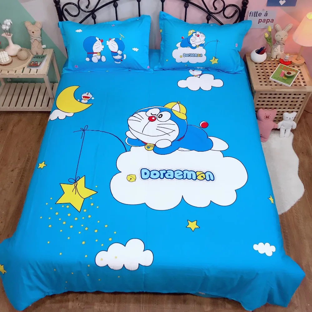 Kawaii Doraemon Cartoon Duvet Cover Bedding Set
